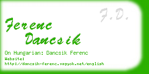 ferenc dancsik business card